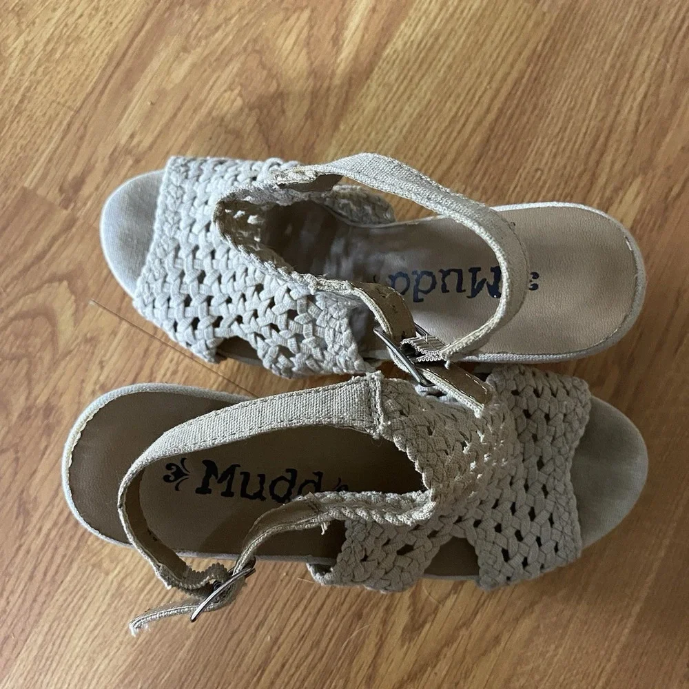 Vintage Y2K 2000s MUDD Beige Cork Chunky Platform Sandals Size 6‎